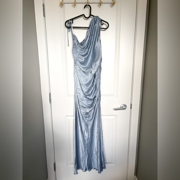 NEW NWT Shona Joy La Lune One Shoulder Maxi Dress Blue Size 8 - Picture 4 of 7